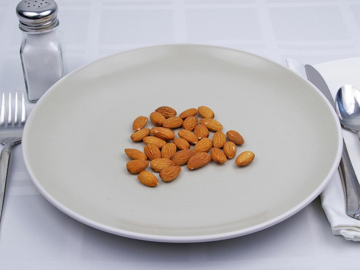Calories in 42 grams of Almonds - Roasted