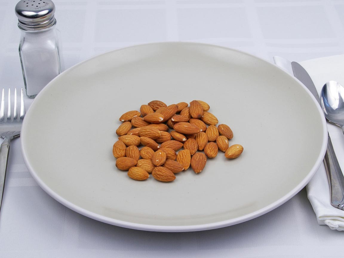 Calories in 63 grams of Almonds - Roasted