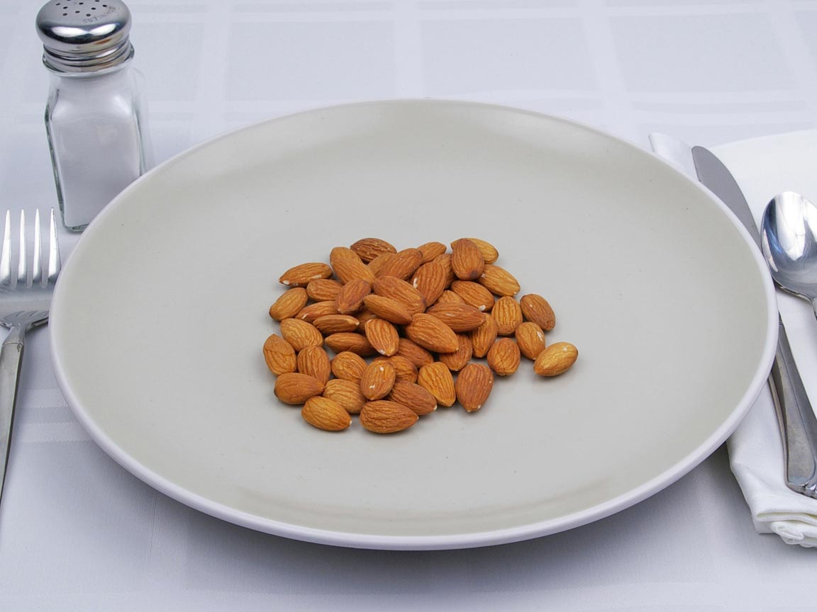 Calories in 70 grams of Almonds - No Salt
