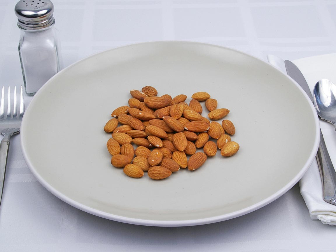 Calories in 92 grams of Almonds - No Salt