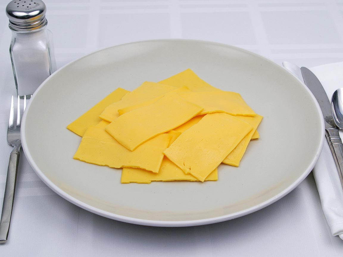 Calories in 7.5 slice of American Cheese - Fat Free Singles