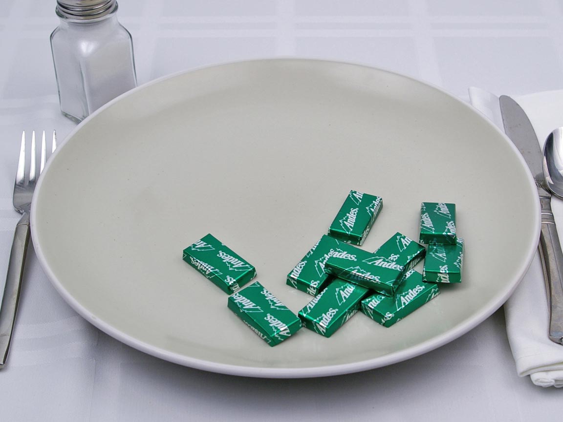 Calories in 10 mint(s) of Andes Mint