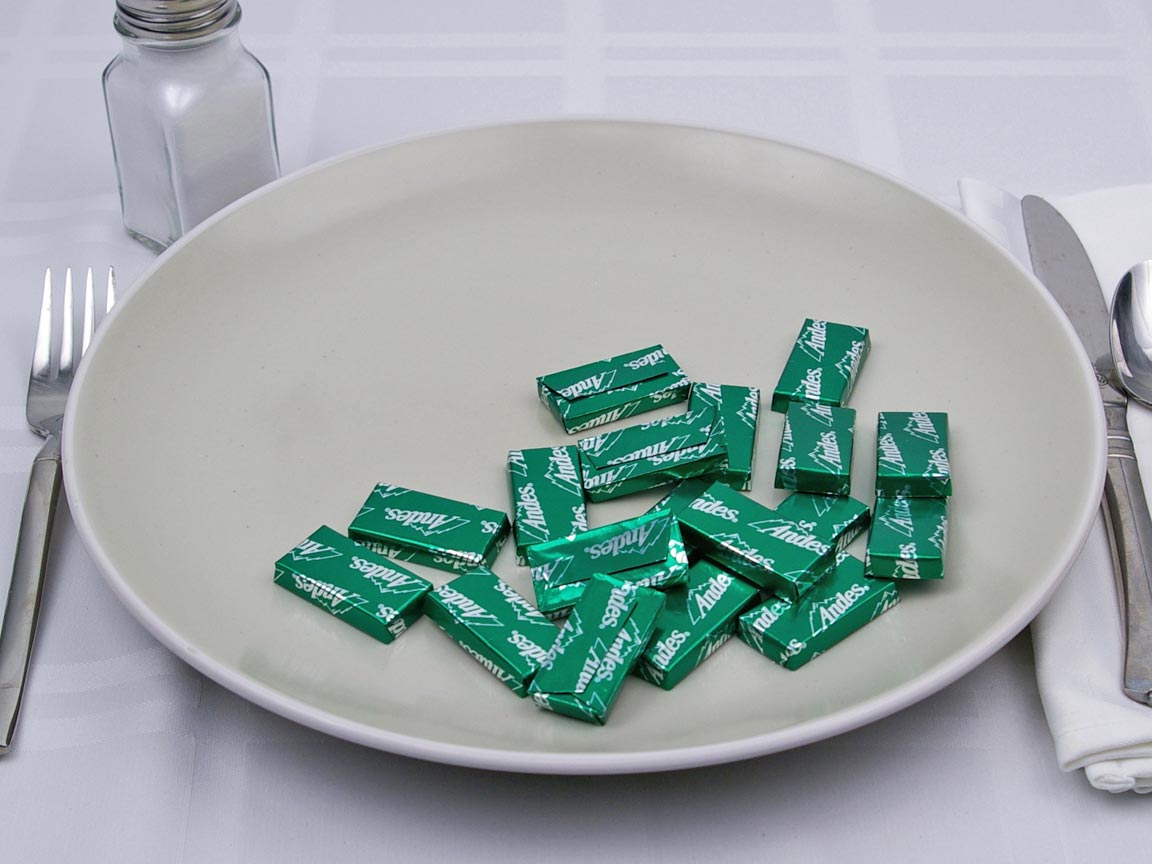Calories in 18 mint(s) of Andes Mint
