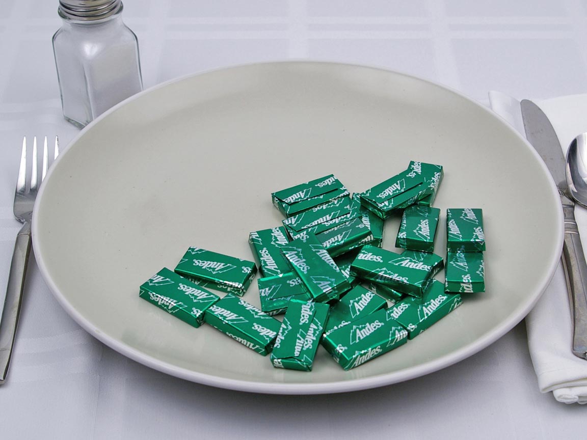 Calories in 22 mint(s) of Andes Mint