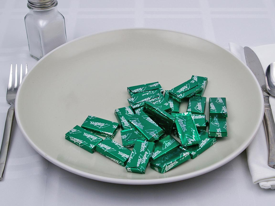 Calories in 24 mint(s) of Andes Mint