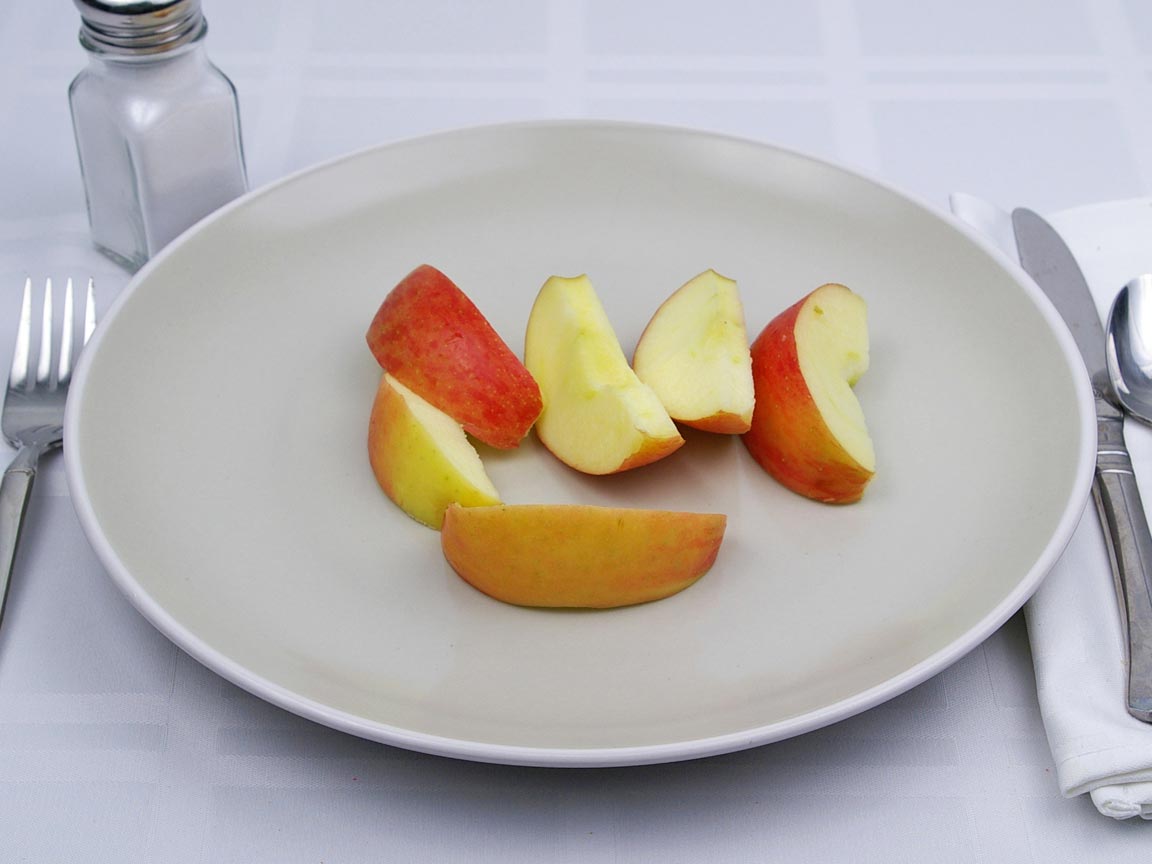 Calories in 0.75 fruit(s) of Apples - Fuji