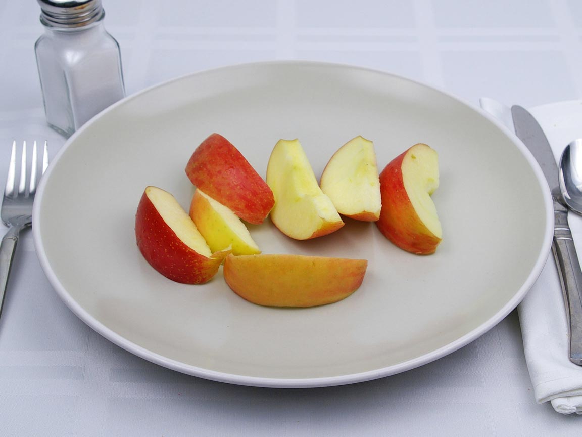 Calories in 0.88 fruit(s) of Apples - Fuji