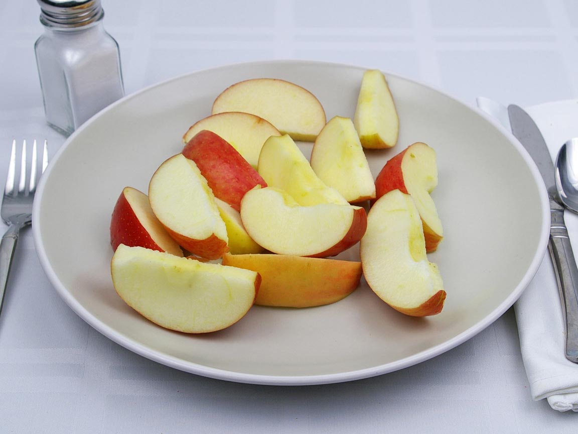 Calories in 1.75 fruit(s) of Apples - Fuji
