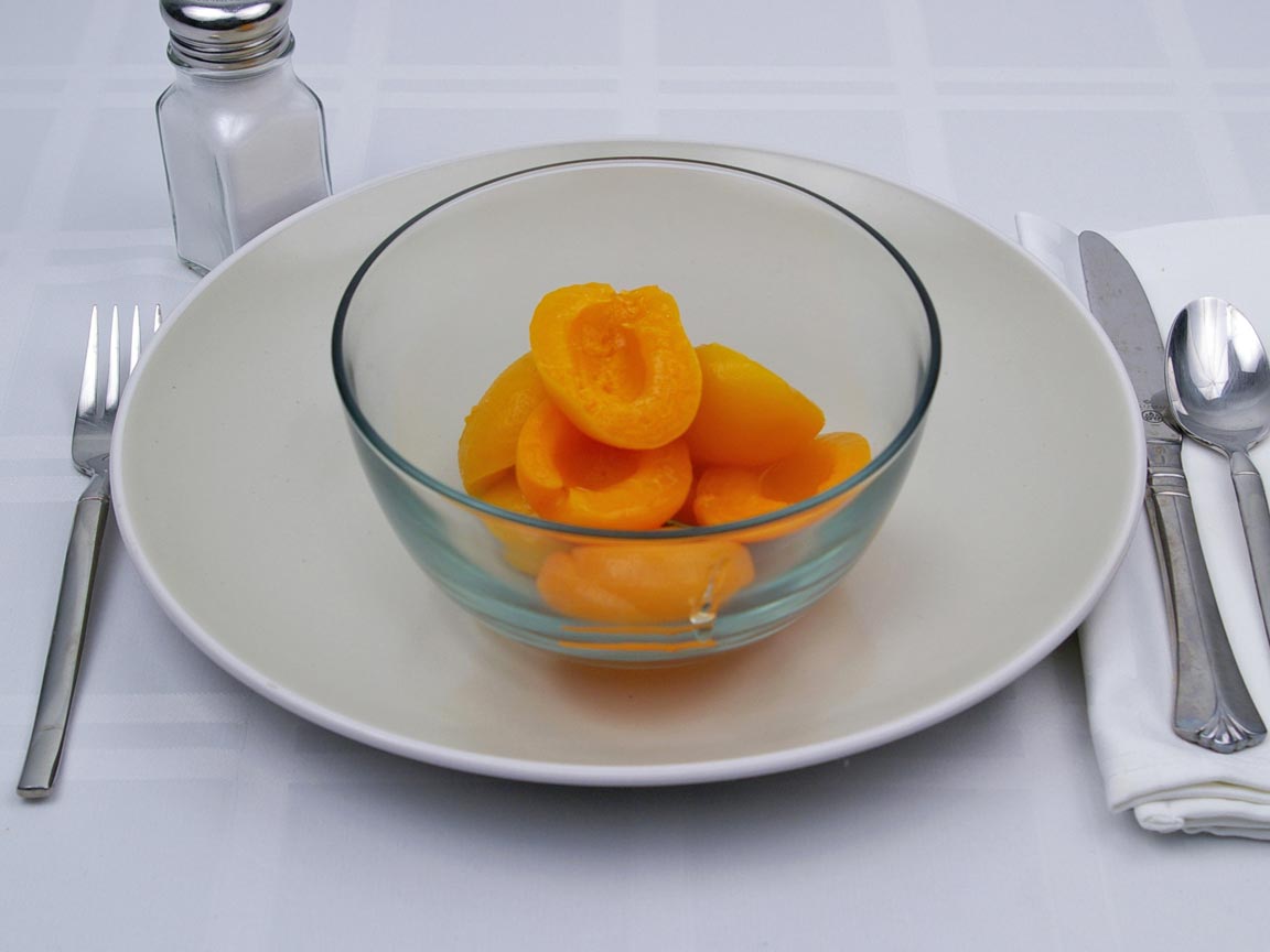 Calories in 1.32 cup(s) of Apricots in Heavy Syrup