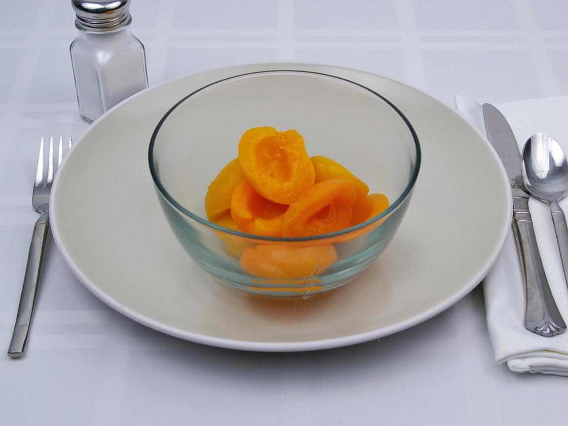 Calories in 1.48 cup(s) of Apricots in Heavy Syrup