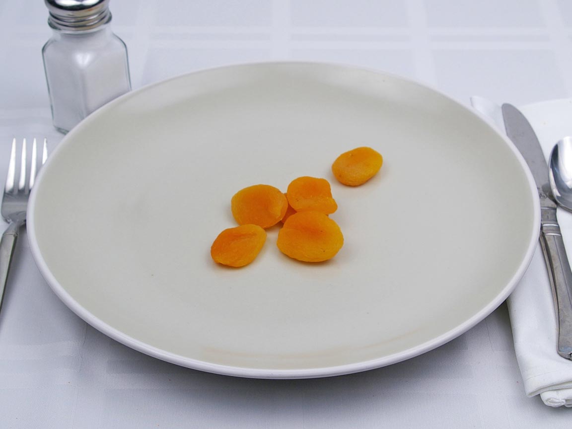 Calories in 6 piece(s) of Apricot - Dried- No Added Sugar