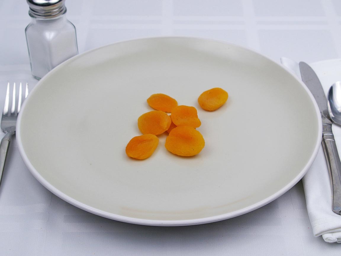 Calories in 7 piece(s) of Apricot - Dried- No Added Sugar