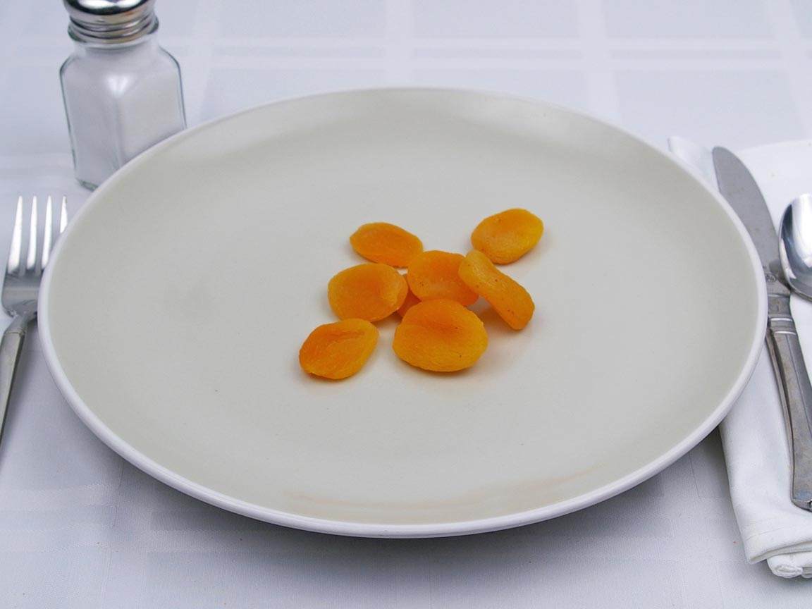 Calories in 8 piece(s) of Apricot - Dried- No Added Sugar