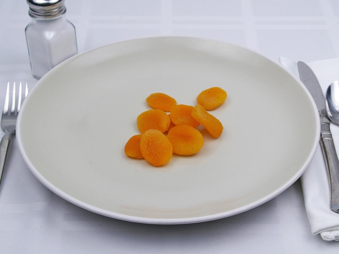 Calories in 9 piece(s) of Apricot - Dried- No Added Sugar