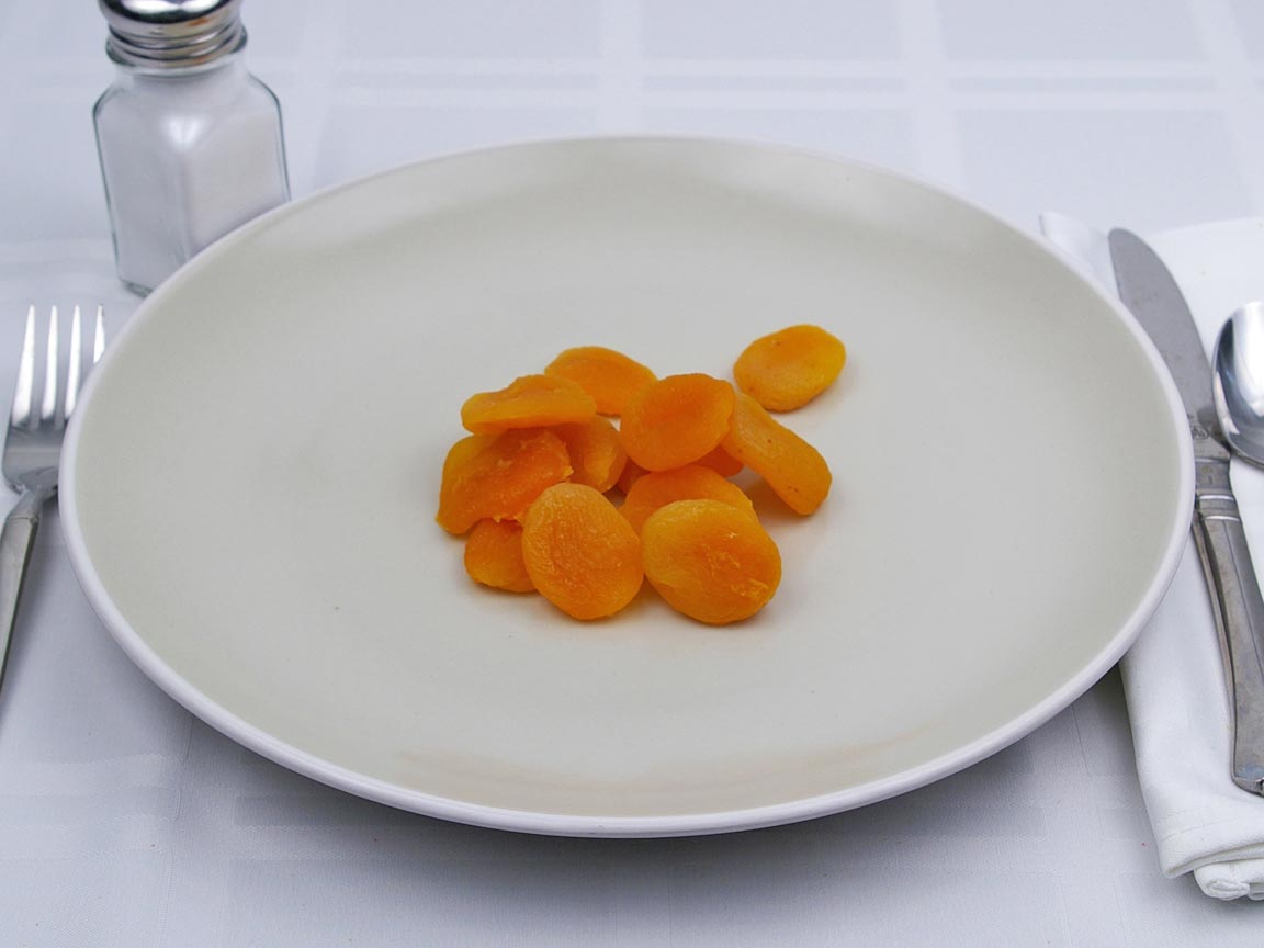 Calories in 13 piece(s) of Apricot - Dried- No Added Sugar