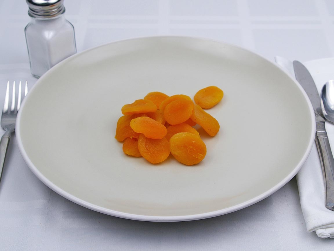Calories in 15 piece(s) of Apricot - Dried- No Added Sugar