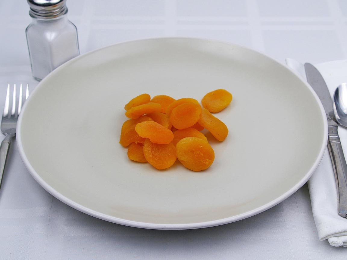 Calories in 16 piece(s) of Apricot - Dried- No Added Sugar