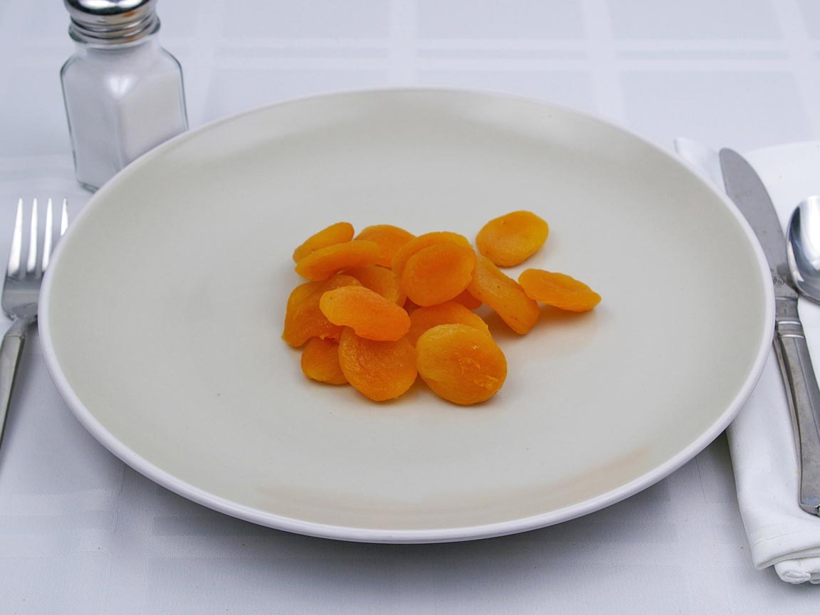 Calories in 17 piece(s) of Apricot - Dried- No Added Sugar