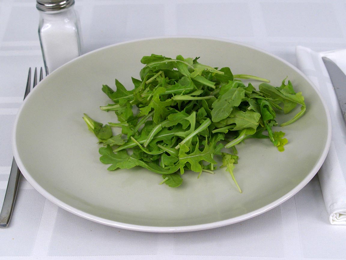 Calories in 1.5 cup(s) of Baby Arugula