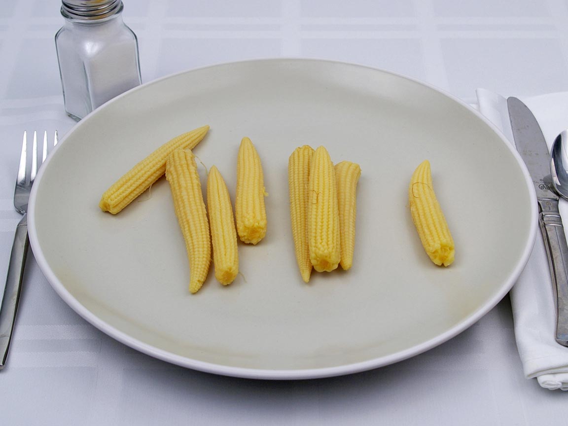 Calories in 8 piece(s) of Baby Corn - Canned
