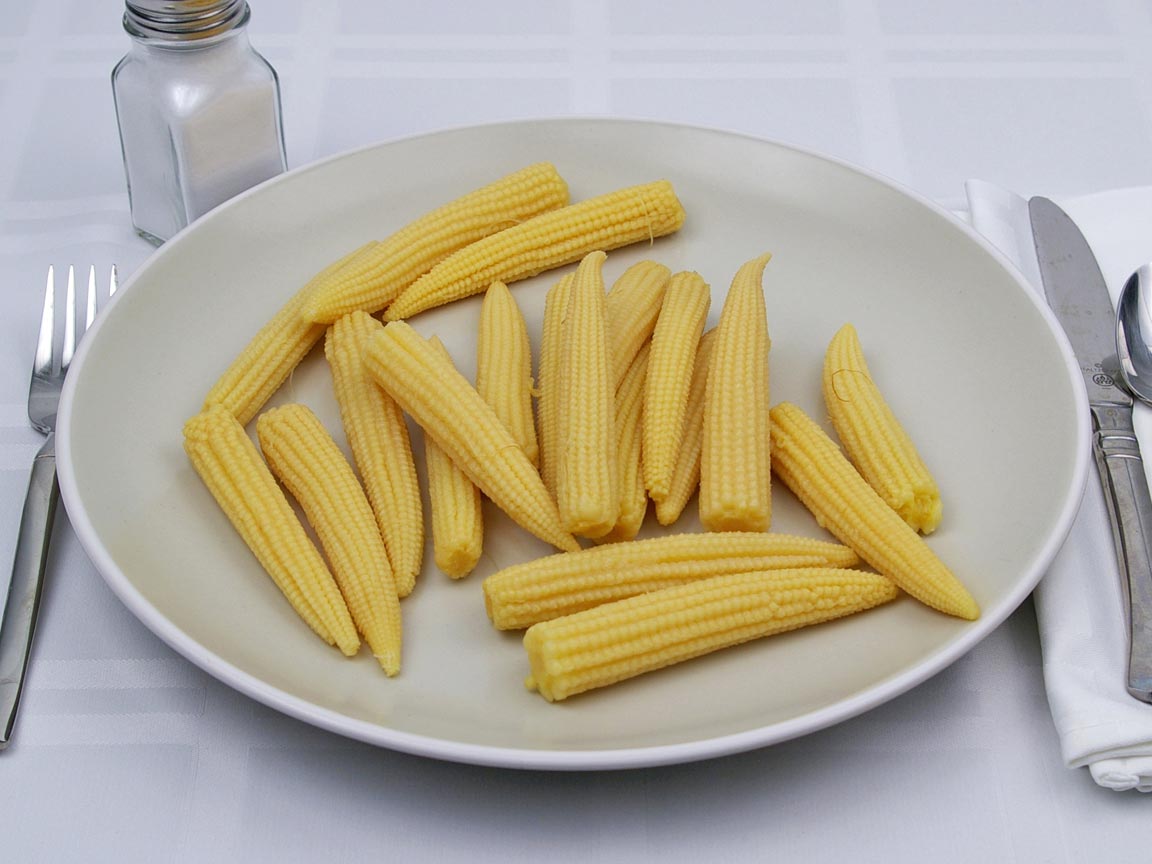 Calories in 20 piece(s) of Baby Corn - Canned