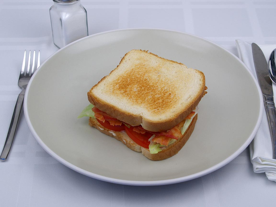 Calories in 1 sandwich(es) of Bacon Lettuce Tomato Sandwich