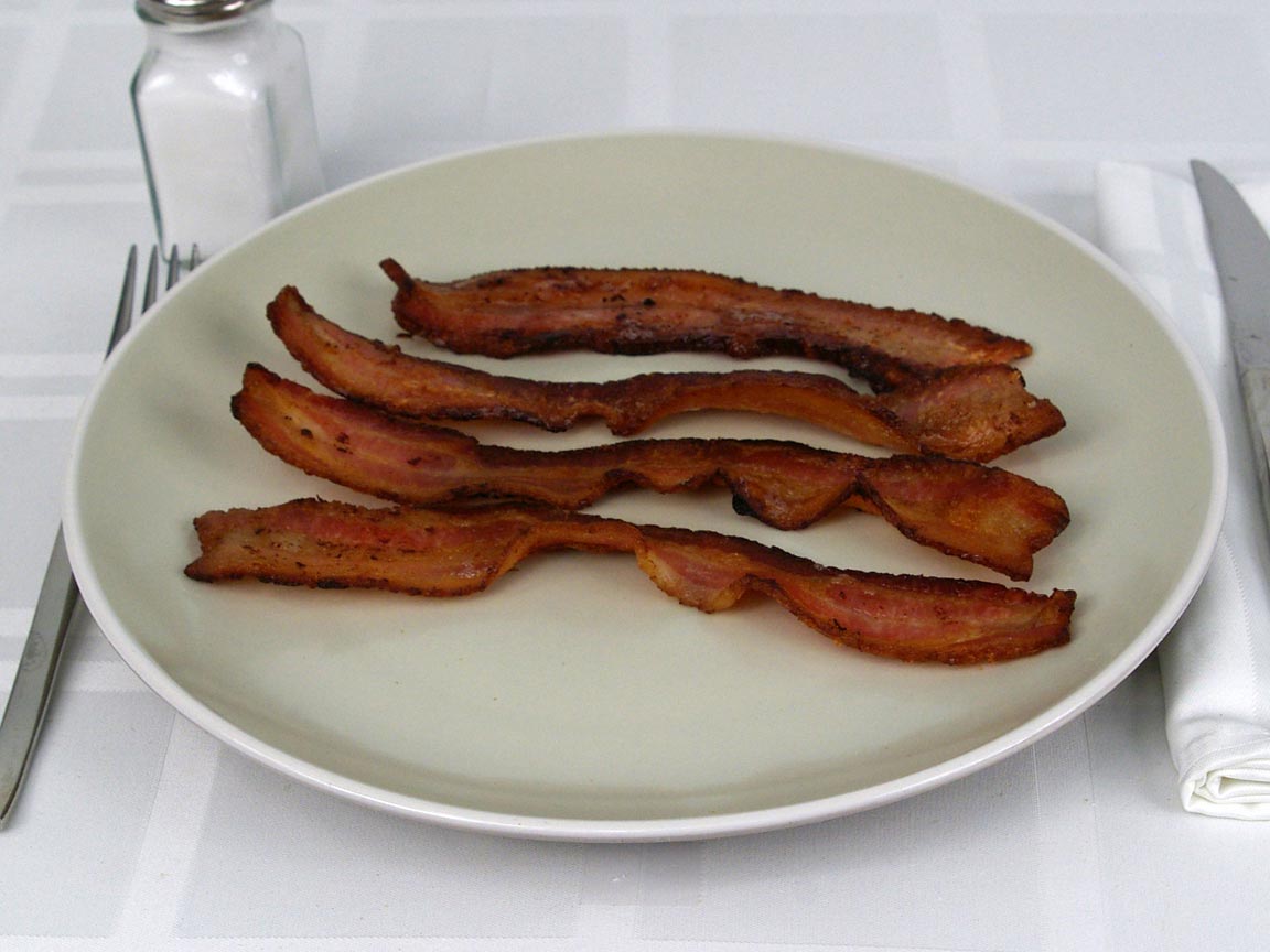 Calories in 4 piece(s) of Bacon - Thick Cut