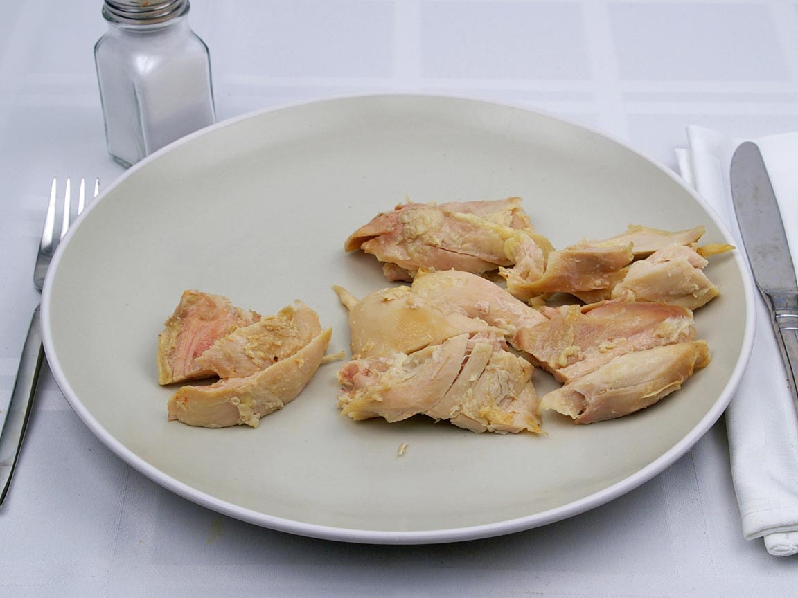 Calories in 170 grams of Chicken - Baked - Thigh - Skinless