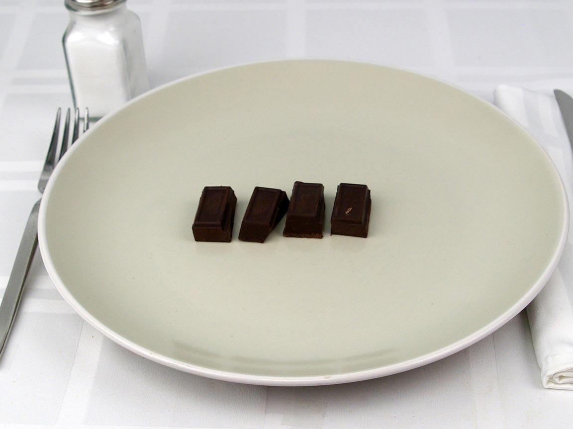 Calories in 4 piece(s) of Baker's Chocolate Unsweetened