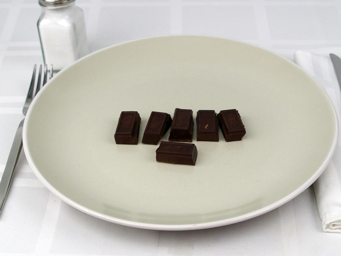 Calories in 6 piece(s) of Baker's Chocolate Unsweetened