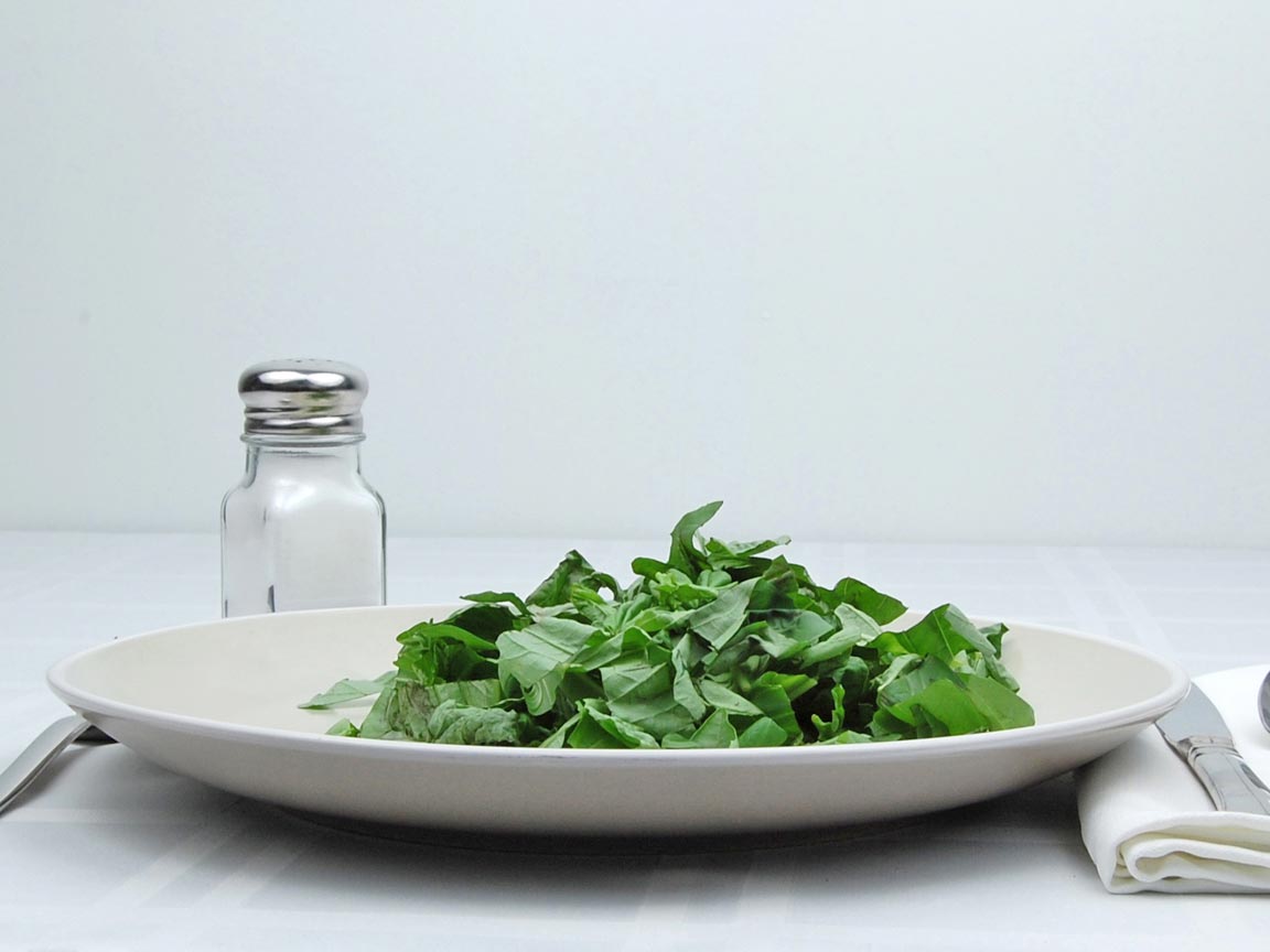 Calories in 1.25 cup(s) of Basil - Fresh