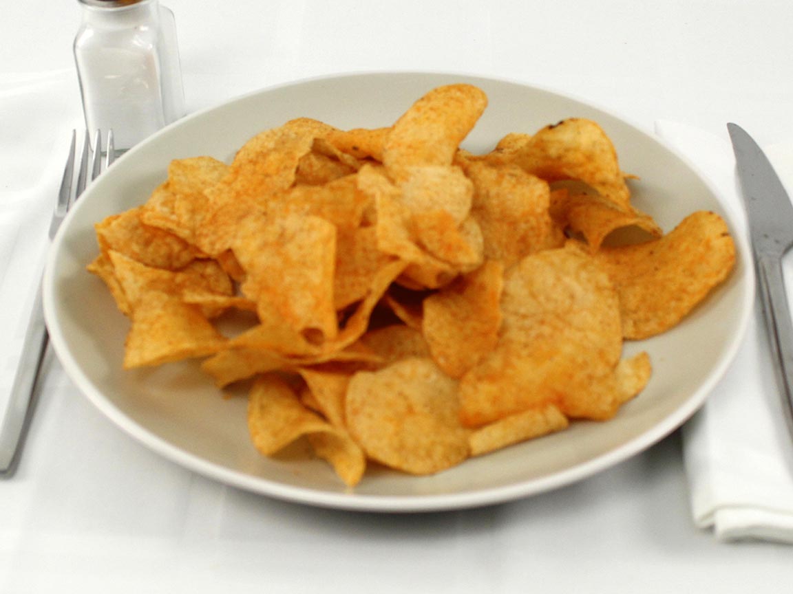 Calories in 77 grams of BBQ Potato Chips