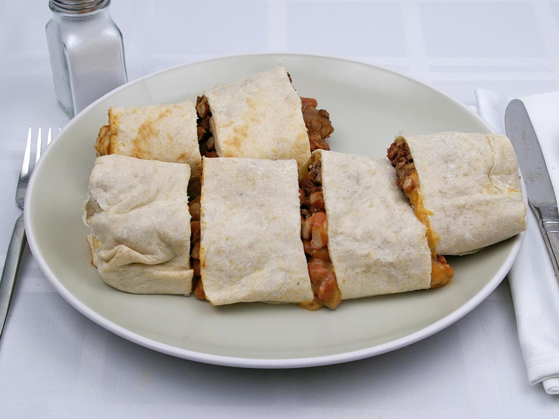 Calories in 1.5 burrito(s) of Baja Fresh - Bean Cheese & Steak Burrito
