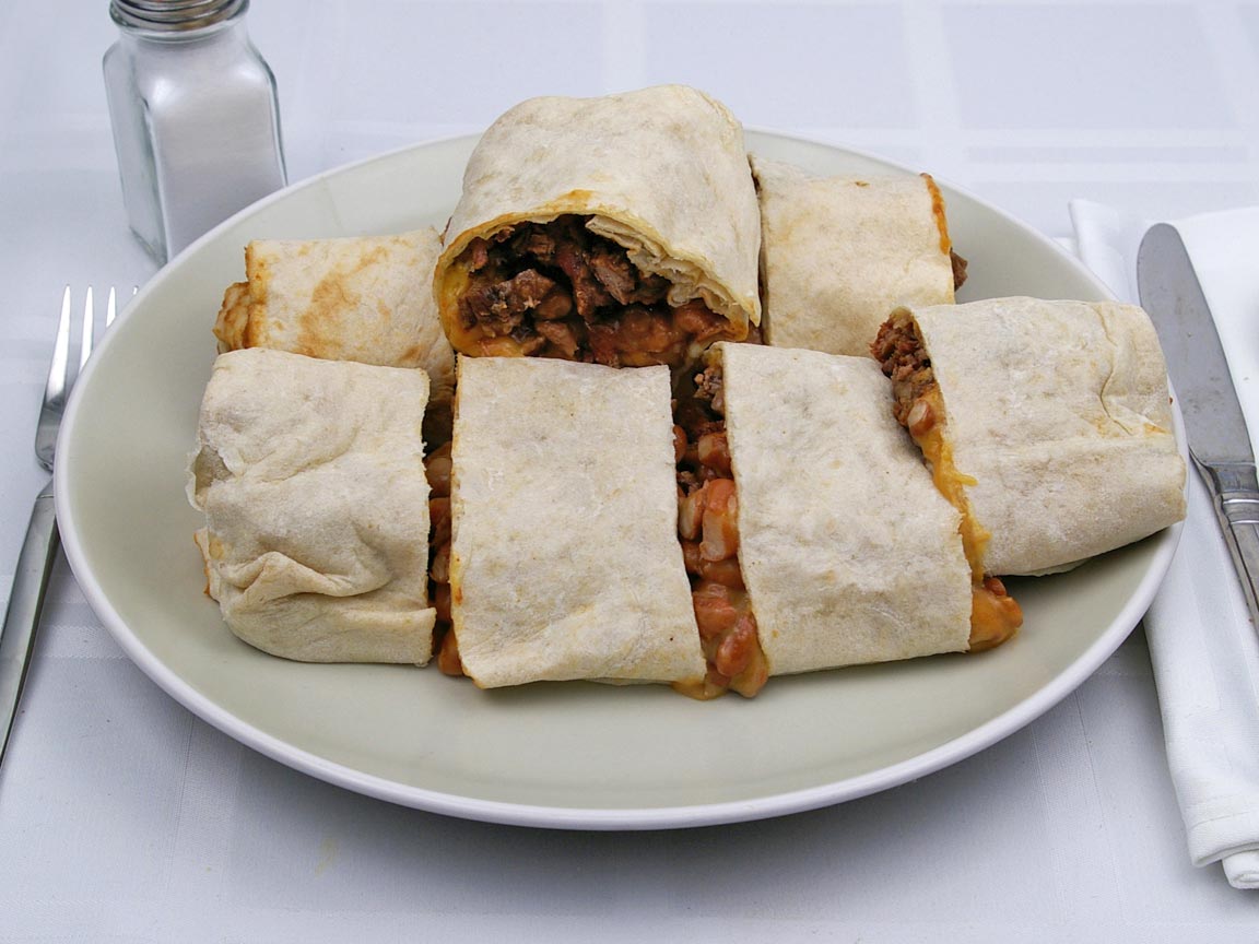 Calories in 2 burrito(s) of Baja Fresh - Bean Cheese & Steak Burrito