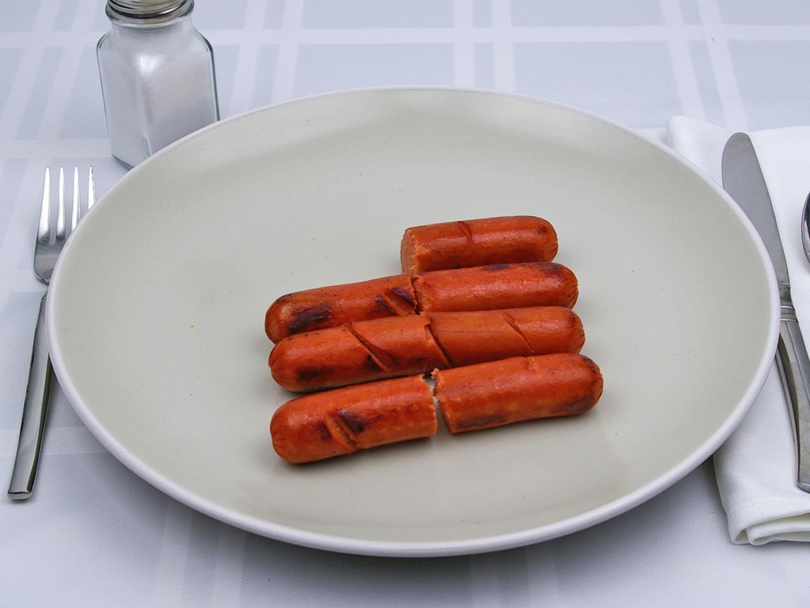 Calories in 3.5 frank(s) of Beef Franks - Hot Dogs