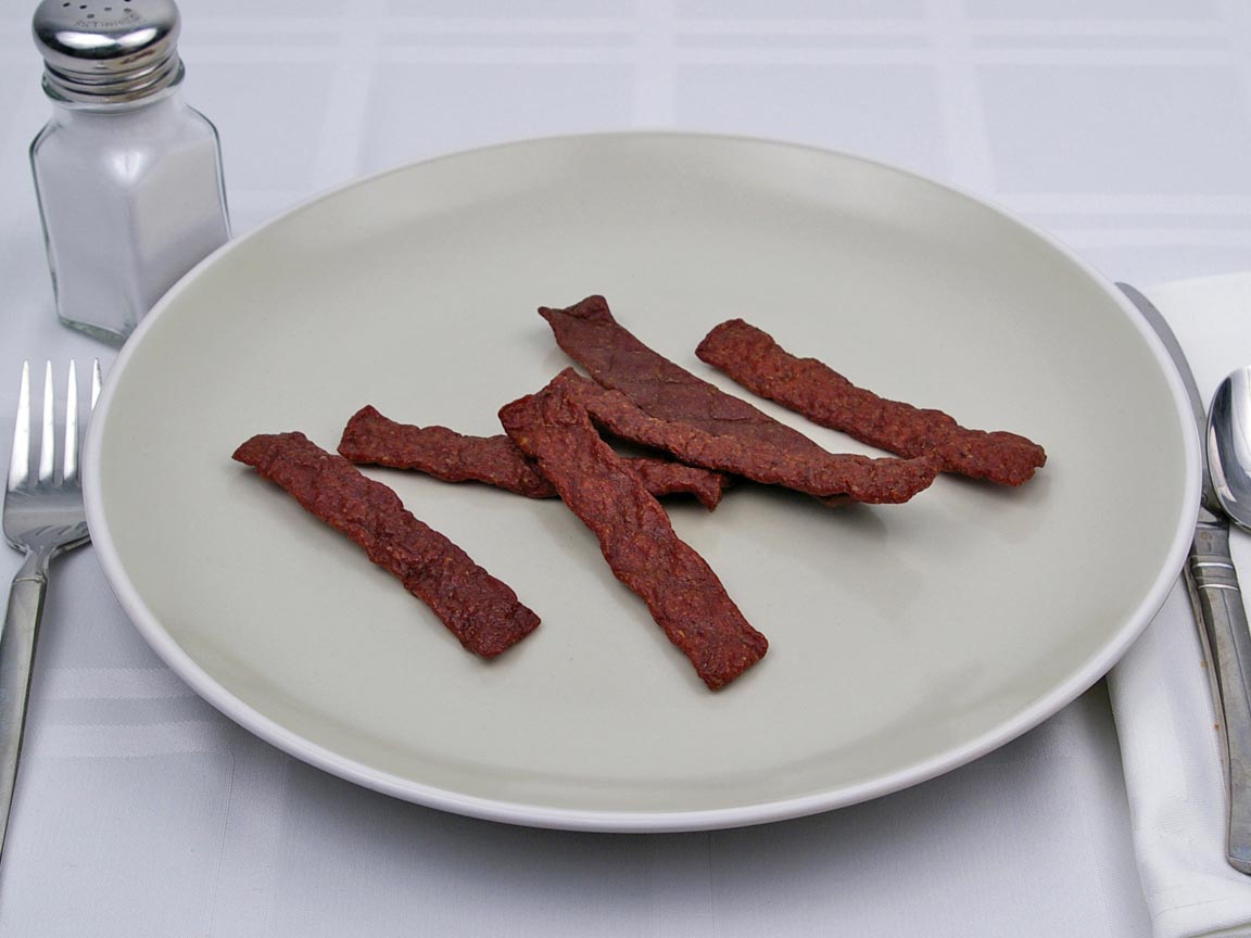 Calories in 6 each of Beef Jerky - Chopped and Formed - Avg