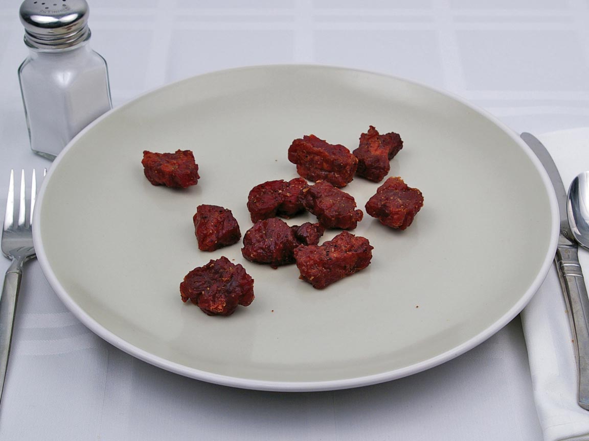 Calories in 70 grams of Beef Jerky - Nuggets - Teriyaki