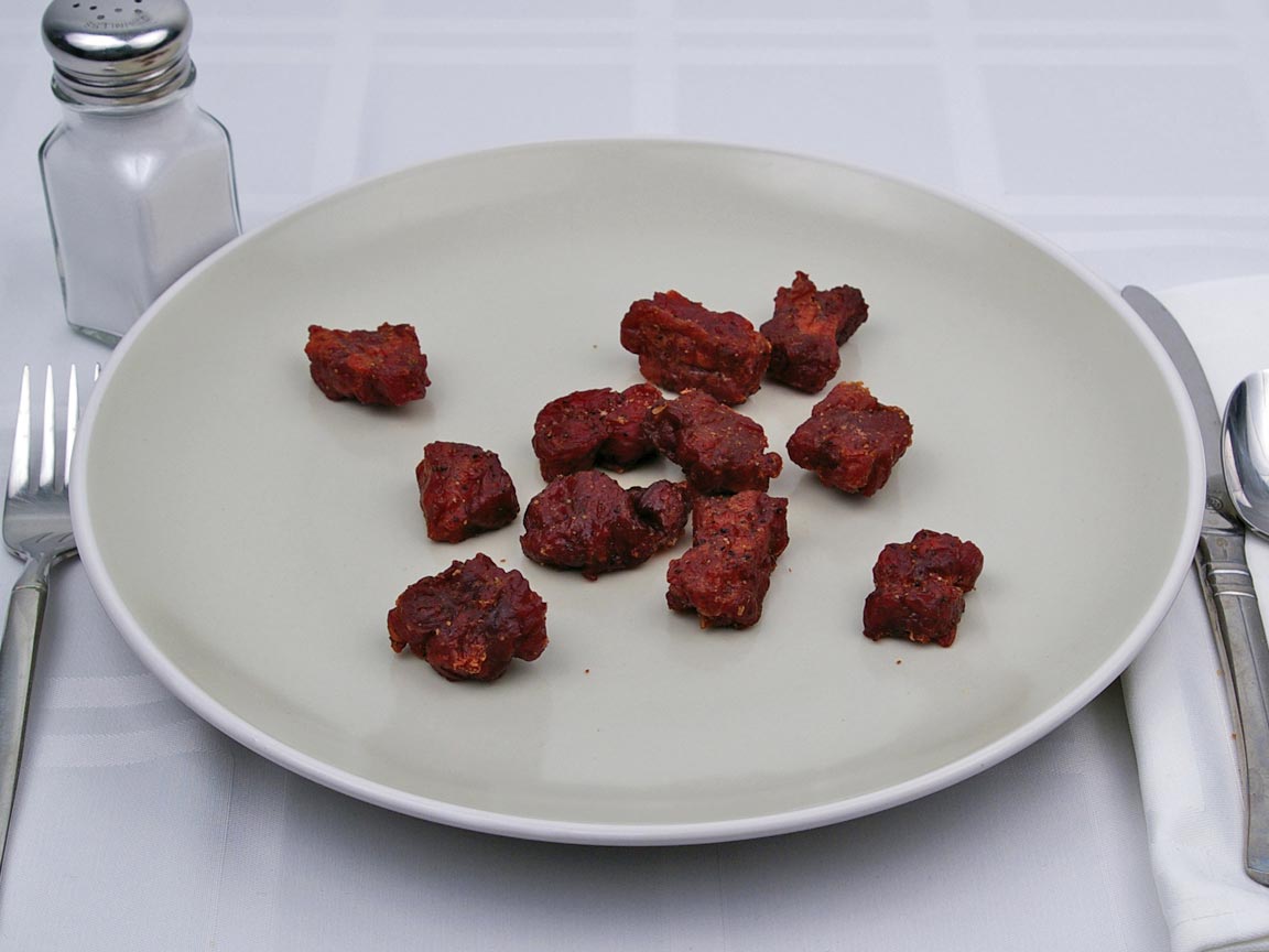 Calories in 77 grams of Beef Jerky - Nuggets - Teriyaki