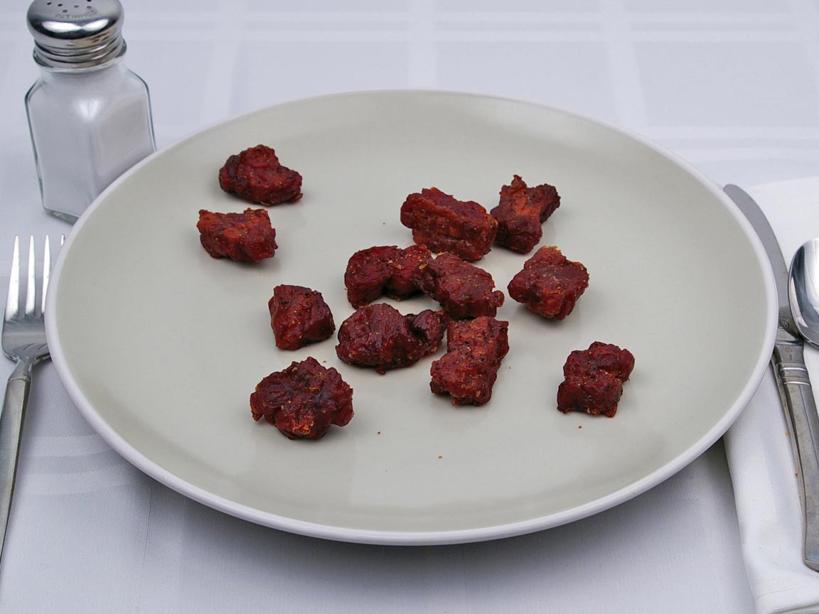 Calories in 85 grams of Beef Jerky - Nuggets - Teriyaki