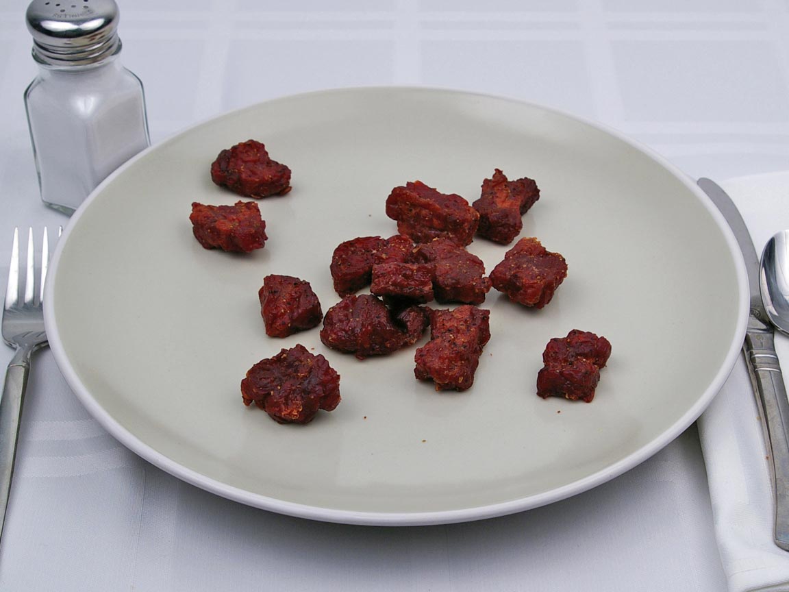 Calories in 92 grams of Beef Jerky - Nuggets - Teriyaki