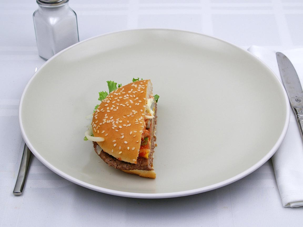 Calories in 0.5 burger(s) of McDonald's - Big N' Tasty - No Cheese