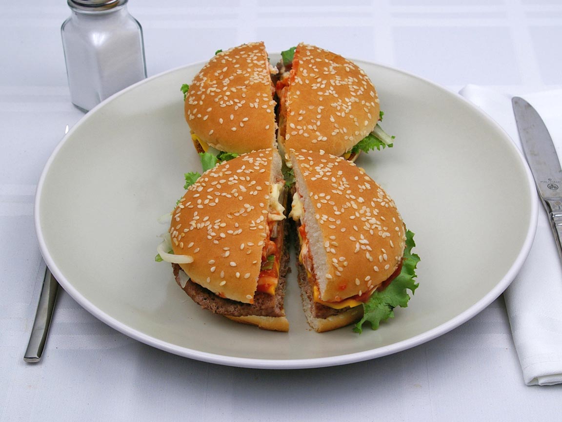 Calories in 2 burger(s) of McDonald's - Big N' Tasty - No Cheese