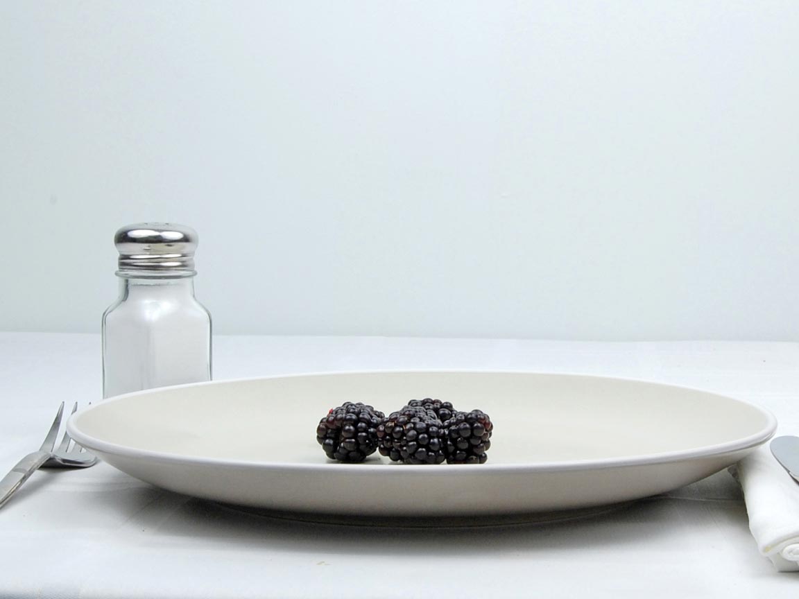 Calories in 25 grams of Blackberries