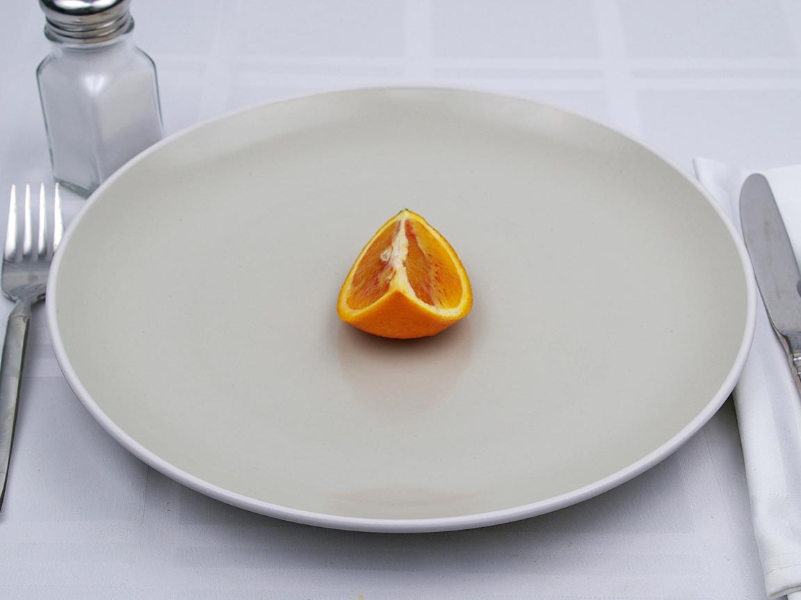 Calories in 0.25 fruit(s) of Blood Orange