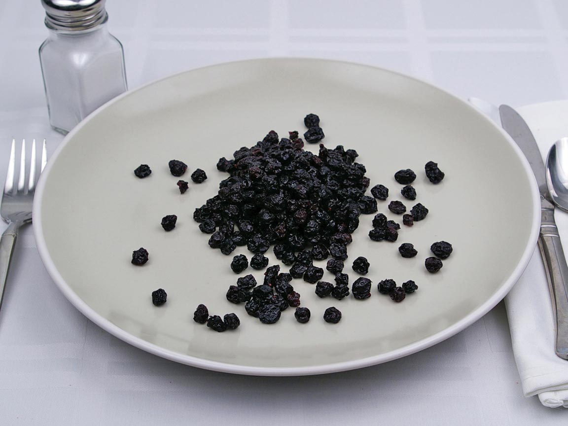 Calories in 0.63 cup(s) of Blueberries - Dried