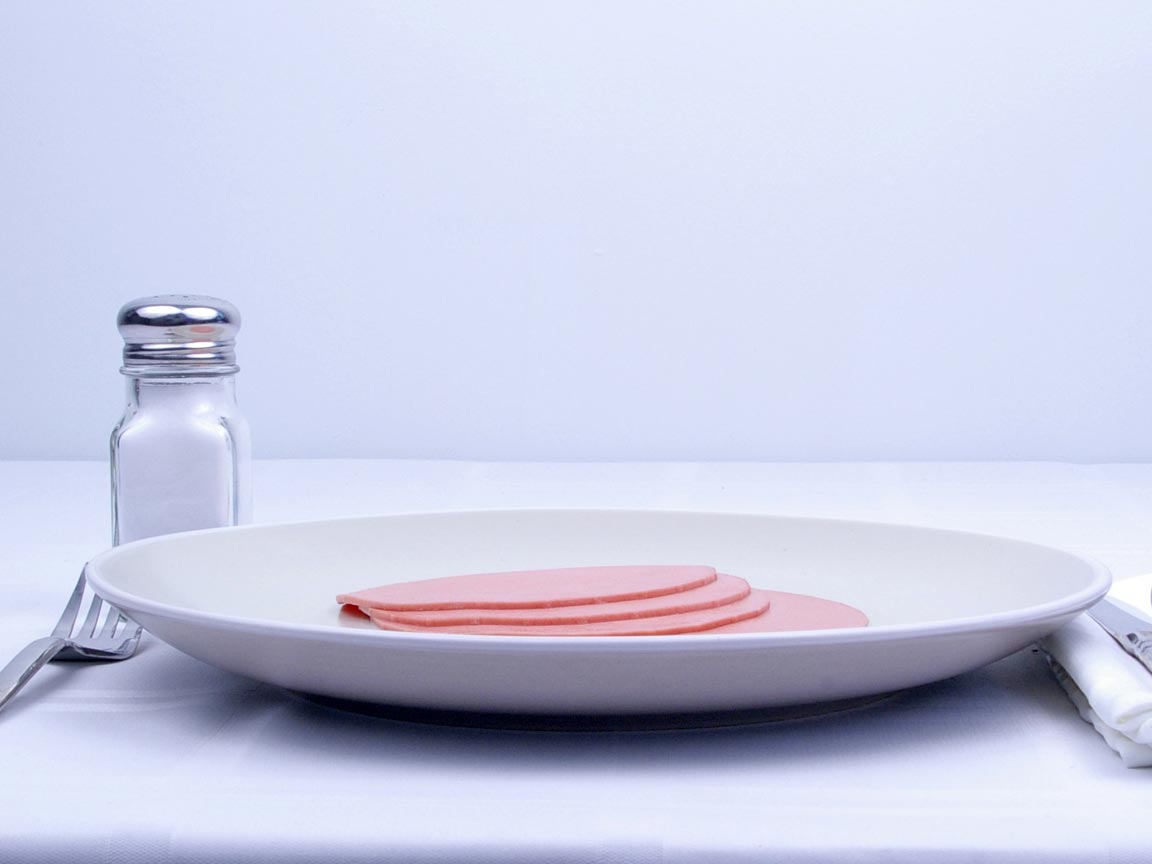 Calories in 4 slice of Bologna - Low Fat