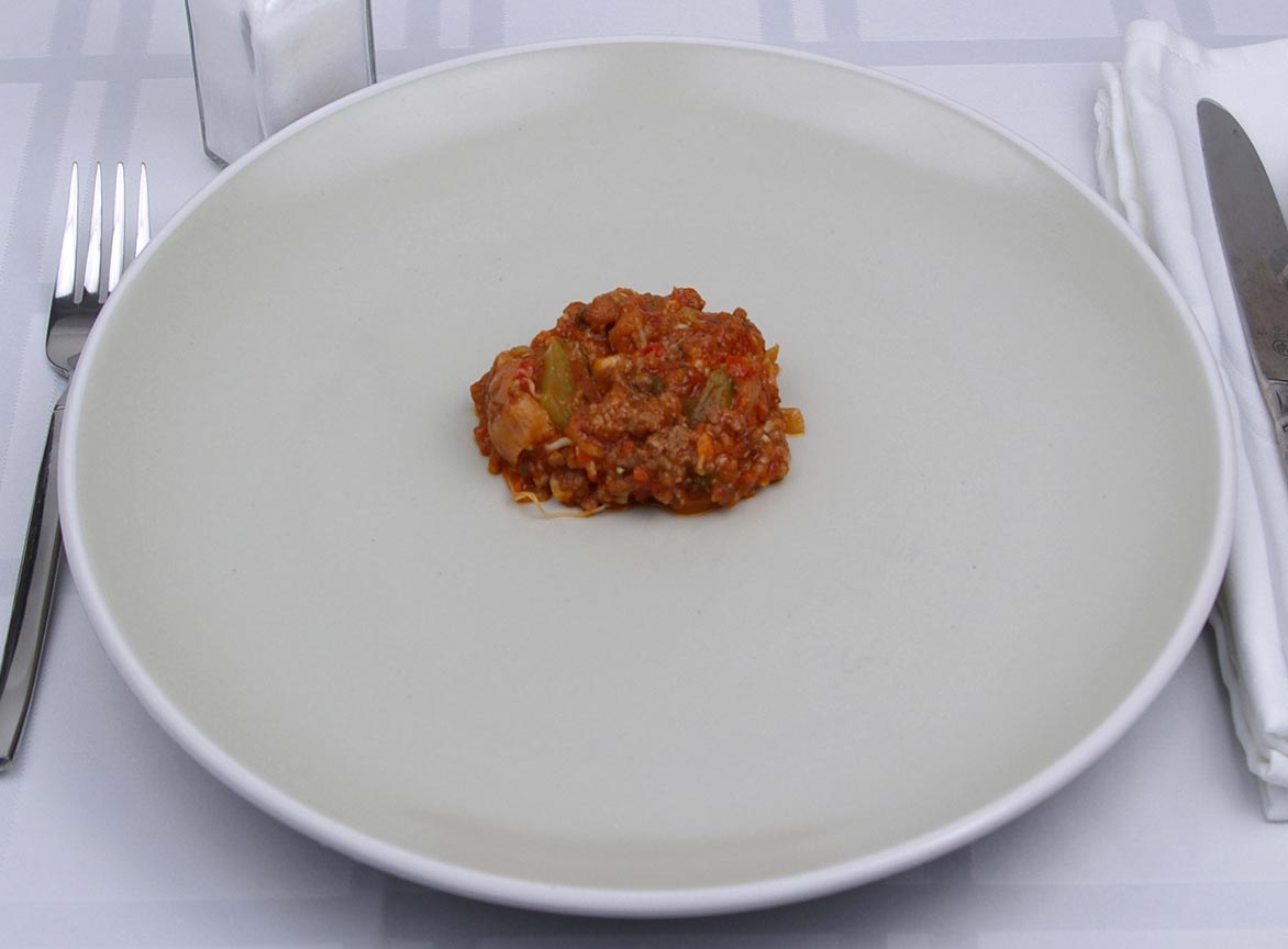 Calories in 0.25 cup(s) of Bolognese Sauce with meat