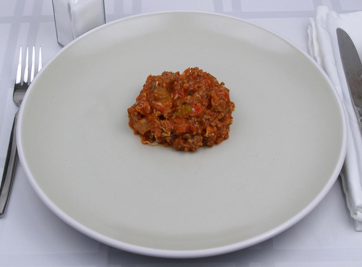 Calories in 0.5 cup(s) of Bolognese Sauce with meat