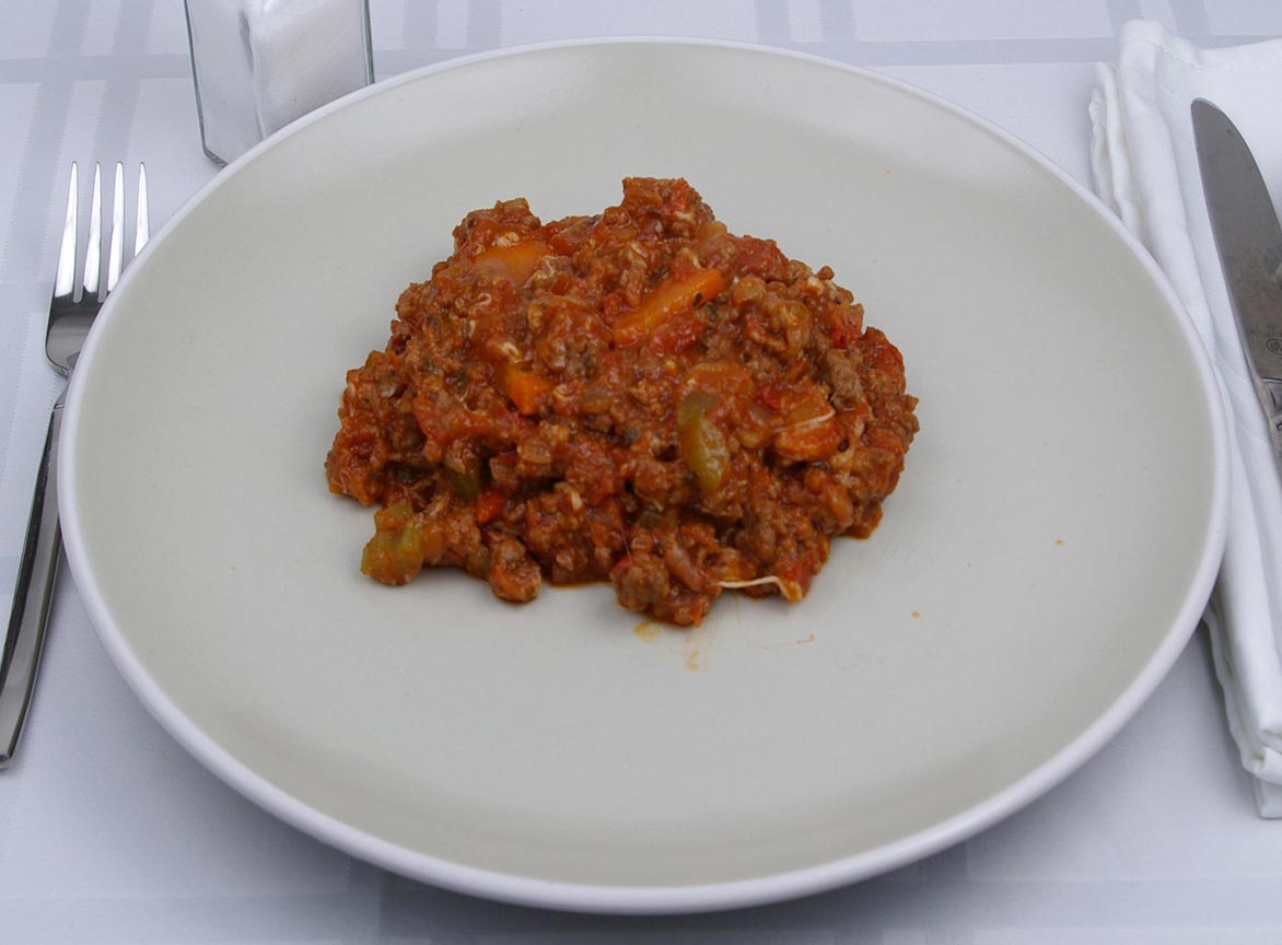 Calories in 1.25 cup(s) of Bolognese Sauce with meat