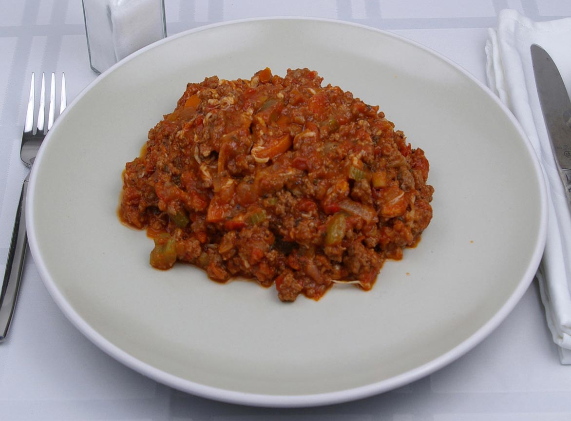 Calories in 2 cup(s) of Bolognese Sauce with meat